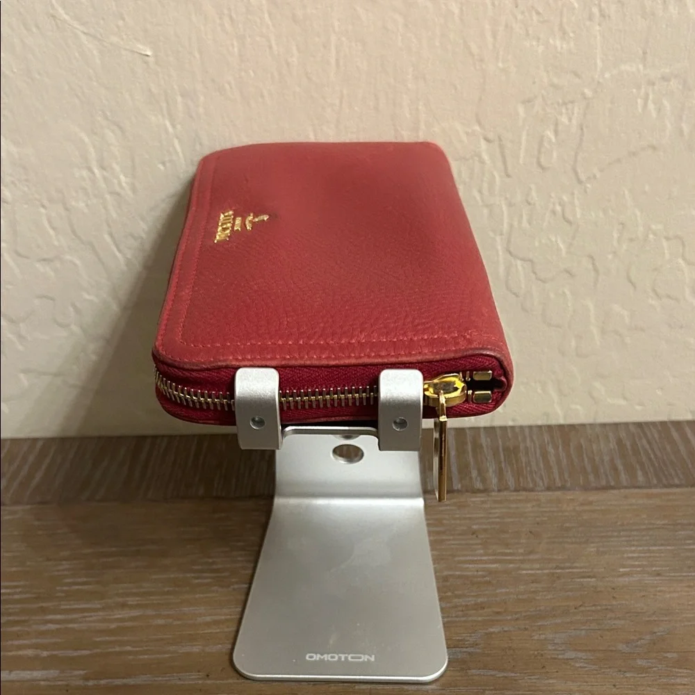 Prada |Red Saffiano Leather Zip-Around Long Wallet | EUC - Picture 5 of 8